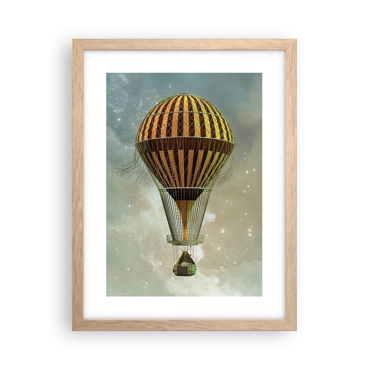 Poster in einem Rahmen aus heller Eiche - Pionierflüge - 30x40 cm