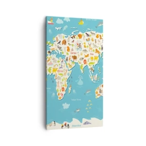 Bild auf Leinwand - Leinwandbild - Wir lieben die ganze Welt - 45x80 cm