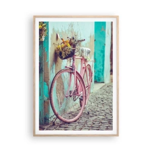 Poster in einem Rahmen aus heller Eiche - Ich komme gleich wieder - 70x100 cm