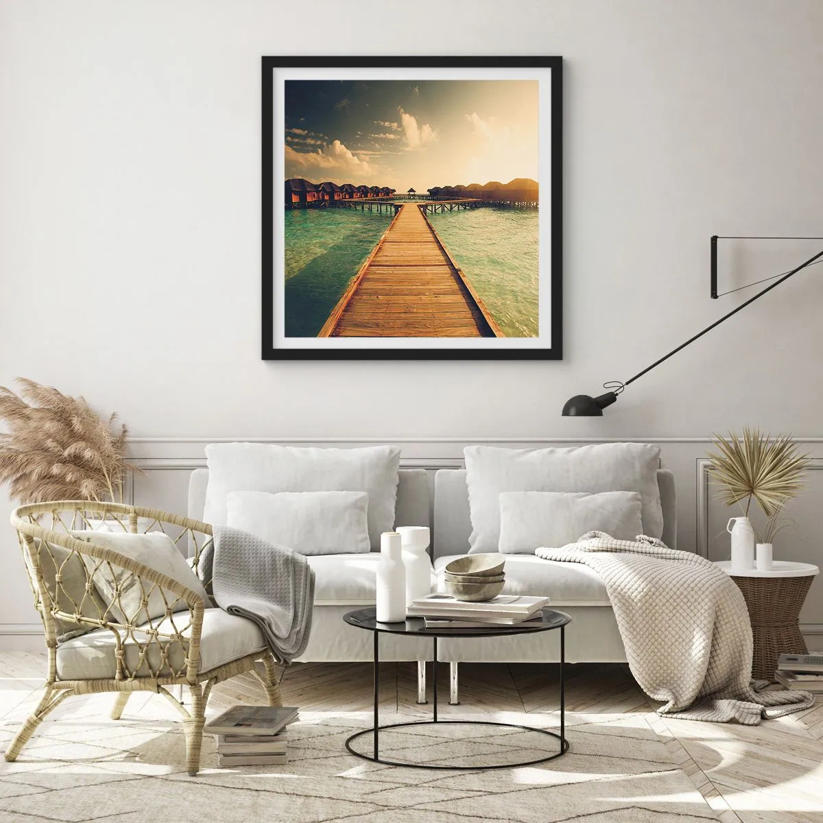 Poster in einem schwarzem Rahmen - Eine herzliche Einladung - 40x40 cm