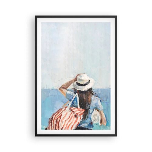 Poster in einem schwarzem Rahmen - Willkommen in den Sommerferien - 61x91 cm