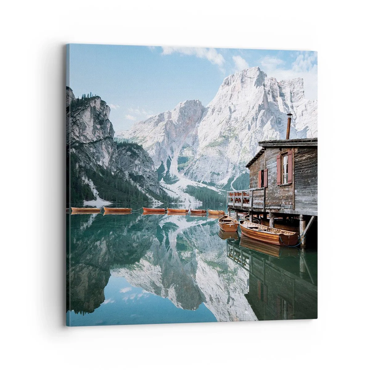 Bild auf Leinwand - Leinwandbild - Kristallklarer Bergmorgen - 70x70 cm