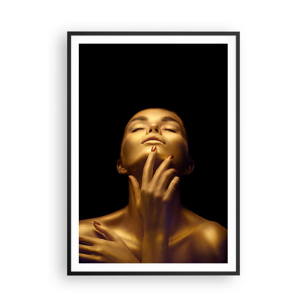 Poster in einem schwarzem Rahmen - Wie goldene Seide - 70x100 cm