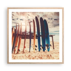 Poster in einem Rahmen aus heller Eiche - Gute Nacht bis morgen - 60x60 cm