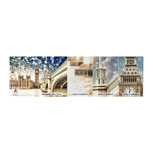 Fototapeten Muster Premium Canvas - Federwolken über der Themse - Stadt, London, England - 100x30 cm