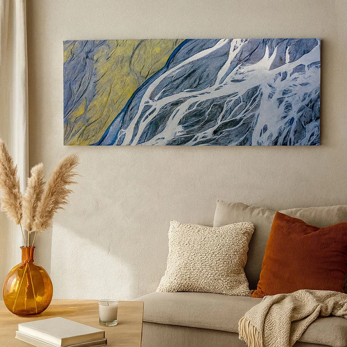 Bild auf Leinwand - Leinwandbild - Felsmalereien der Natur - 100x40 cm