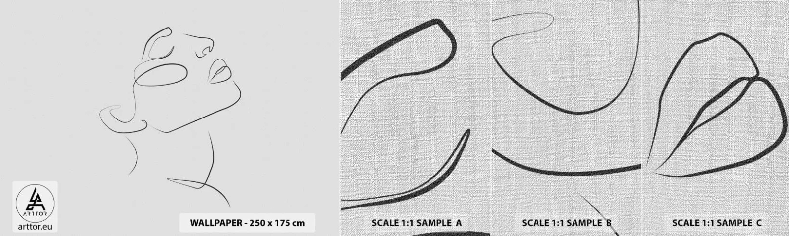 Fototapeten Muster Premium Canvas - Die Drehungen und Wendungen der Träume - Das Gesicht einer Frau, Porträt einer Frau, Grafik - 100x30 cm