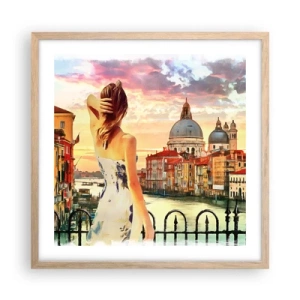 Poster in einem Rahmen aus heller Eiche - Als Abenteuer nur in ... - 50x50 cm