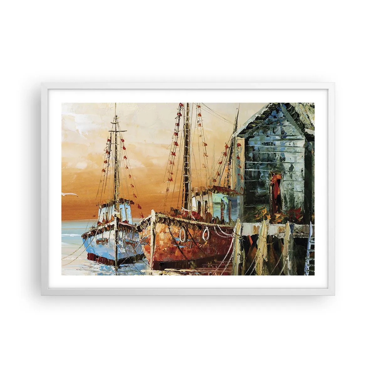 Poster in einem weißen Rahmen - Friedliche Rückkehr - 70x50 cm