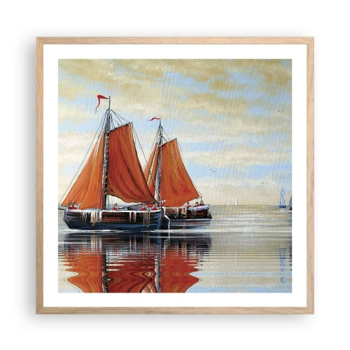 Poster in einem Rahmen aus heller Eiche - Hey, Segel, Matrose ... - 60x60 cm