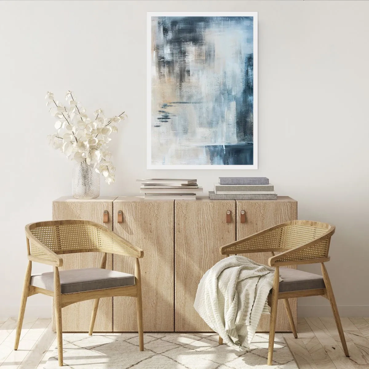 Poster - Hinter dem blauen Vorhang - 30x40 cm