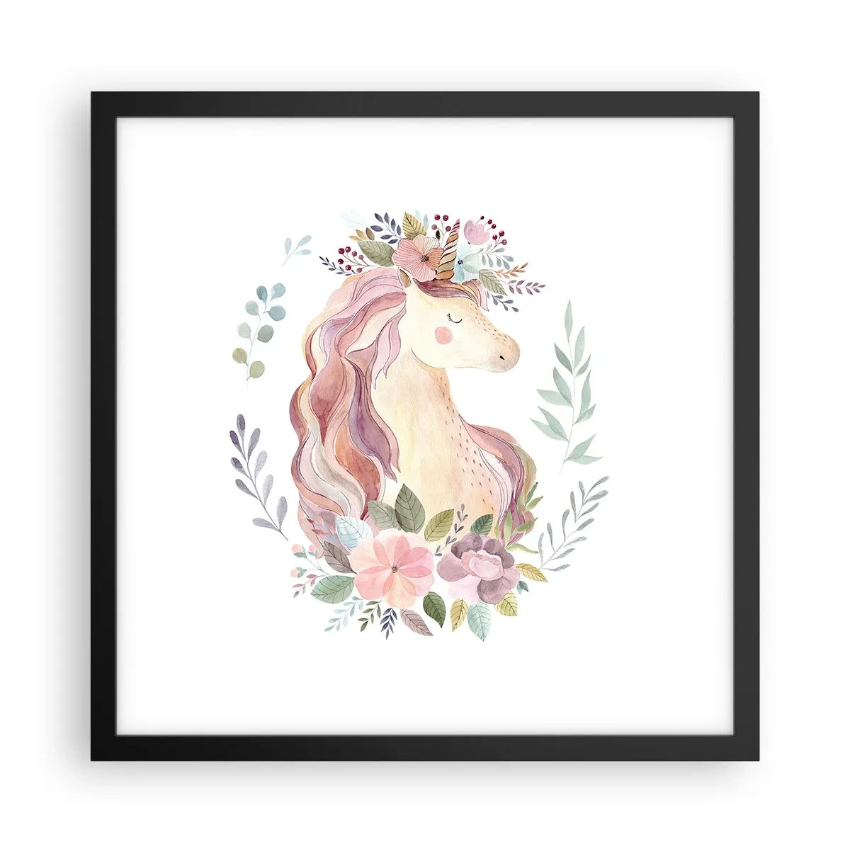 Poster in einem schwarzem Rahmen - Eine Einladung in die Welt der Märchen - 40x40 cm