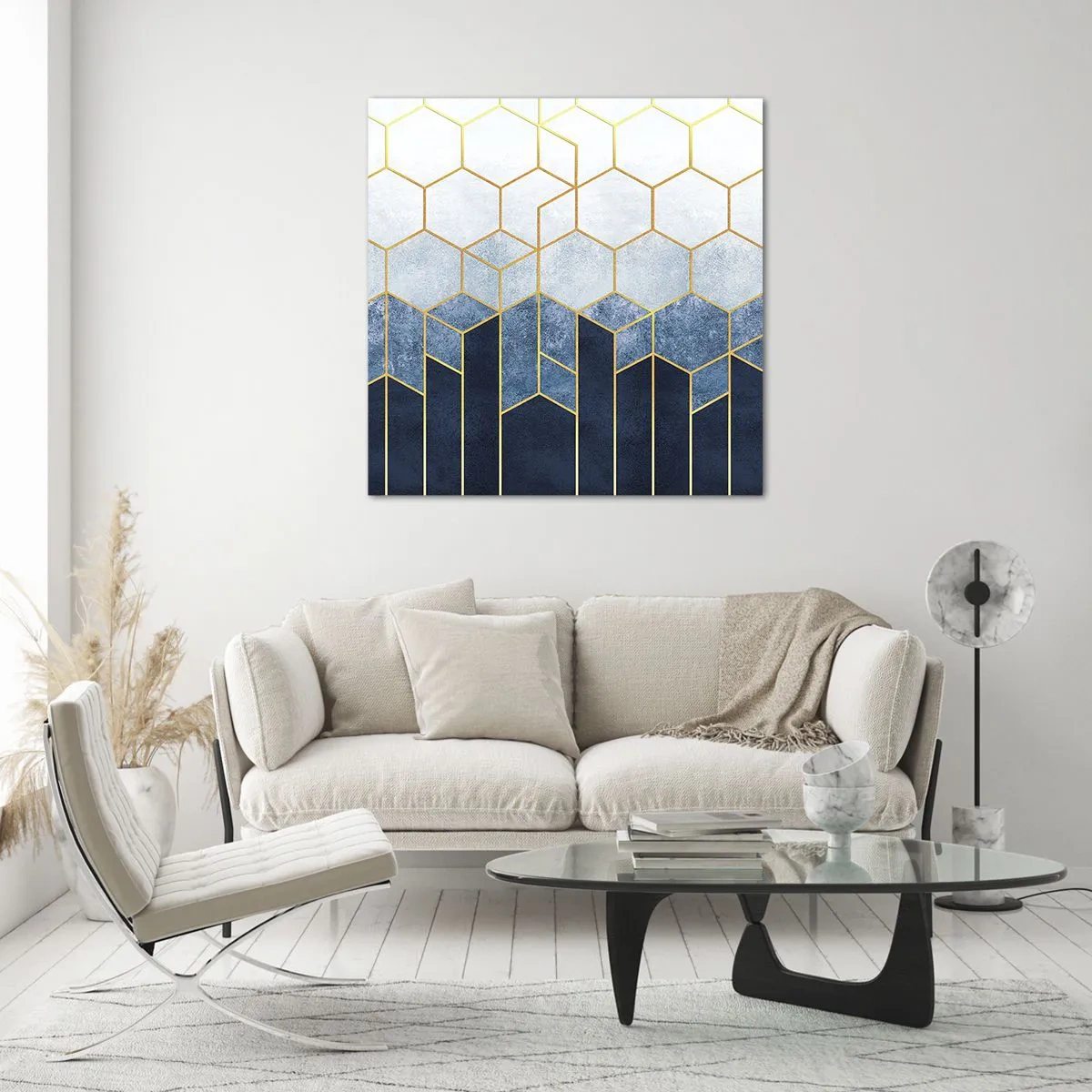 Glasbild - Bild auf glas - Komposition im synkopischen Rhythmus - 70x70 cm