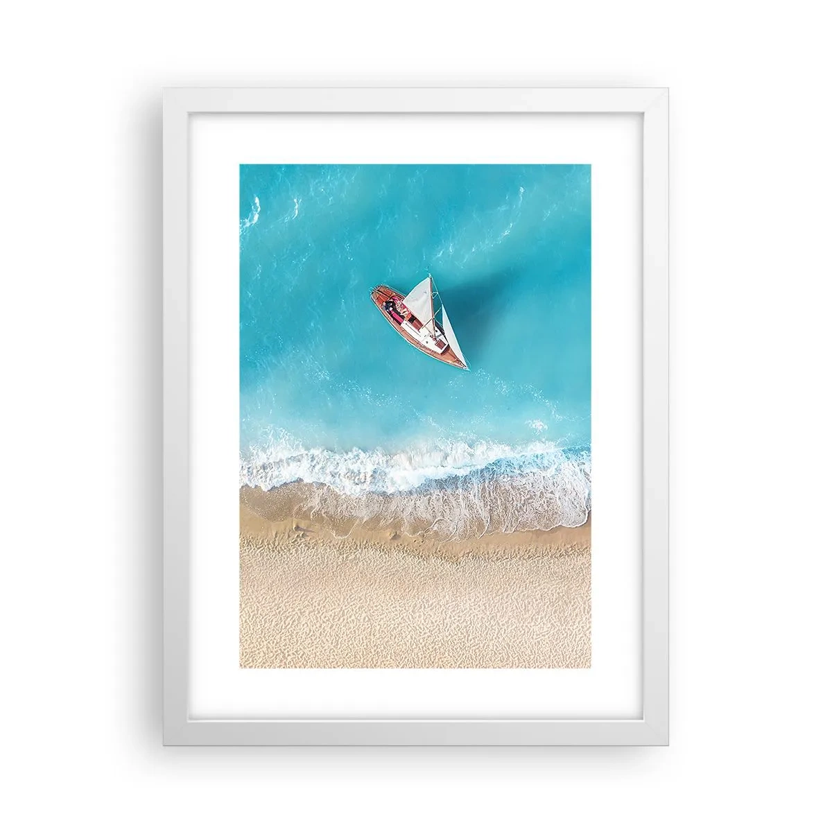 Poster in einem weißen Rahmen - An der Grenze von Blau und Gold - 30x40 cm