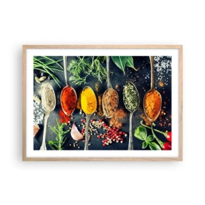Poster in einem Rahmen aus heller Eiche - Kulinarische Magie - 70x50 cm