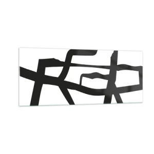 Glasbild - Bild auf glas - Schwarz-Weiß-Design - 100x40 cm