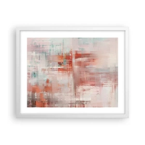 Poster in einem weißen Rahmen - Dunstig. Aber rosa - 50x40 cm