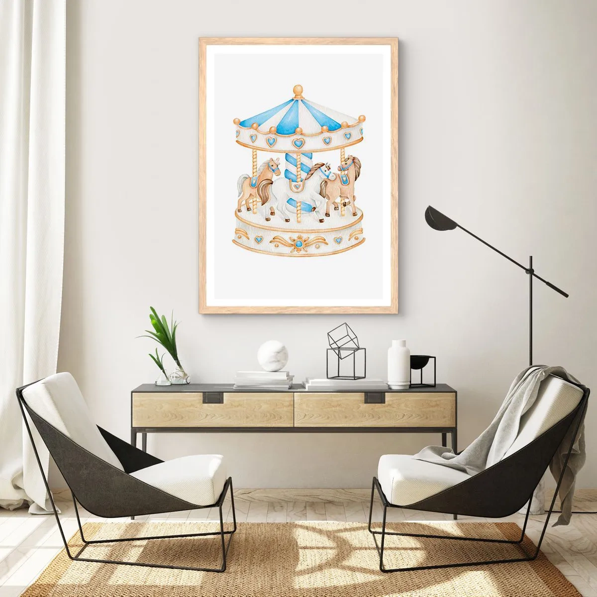 Poster in einem Rahmen aus heller Eiche - Süße Kindheit - 30x40 cm
