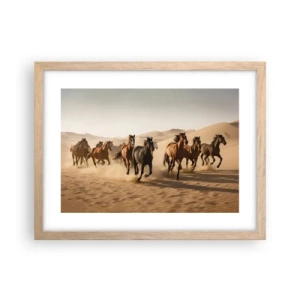 Poster in einem Rahmen aus heller Eiche - Frei wie der Wind - 40x30 cm