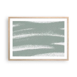 Poster in einem Rahmen aus heller Eiche - Abstraktion im Winterklima - 70x50 cm