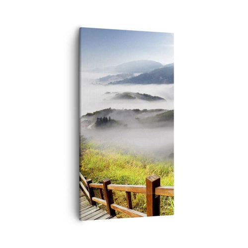 Bild auf Leinwand - Leinwandbild - Gewebt aus Lichtschein und Nebel - 55x100 cm