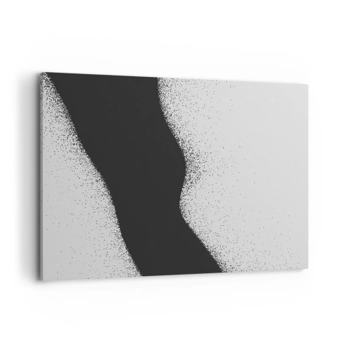 Bild auf Leinwand - Leinwandbild - Abstraktes schwarz-weißes Muster mit zarten Punkten auf Leinwand - 120x80cm - Flüssiges Gleichgewicht - Moderne Wanddekoration für Wohnzimmer und Schlafzimmer ARTTOR