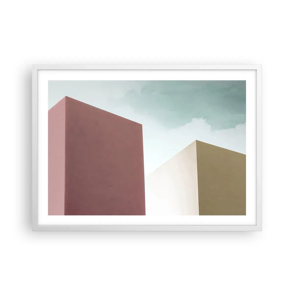 Poster in einem weißen Rahmen - Geometrie des sonnigen Sommers - 70x50 cm