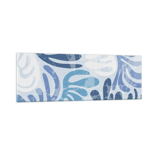 Glasbild - Bild auf glas - Blaue Farne - 90x30 cm