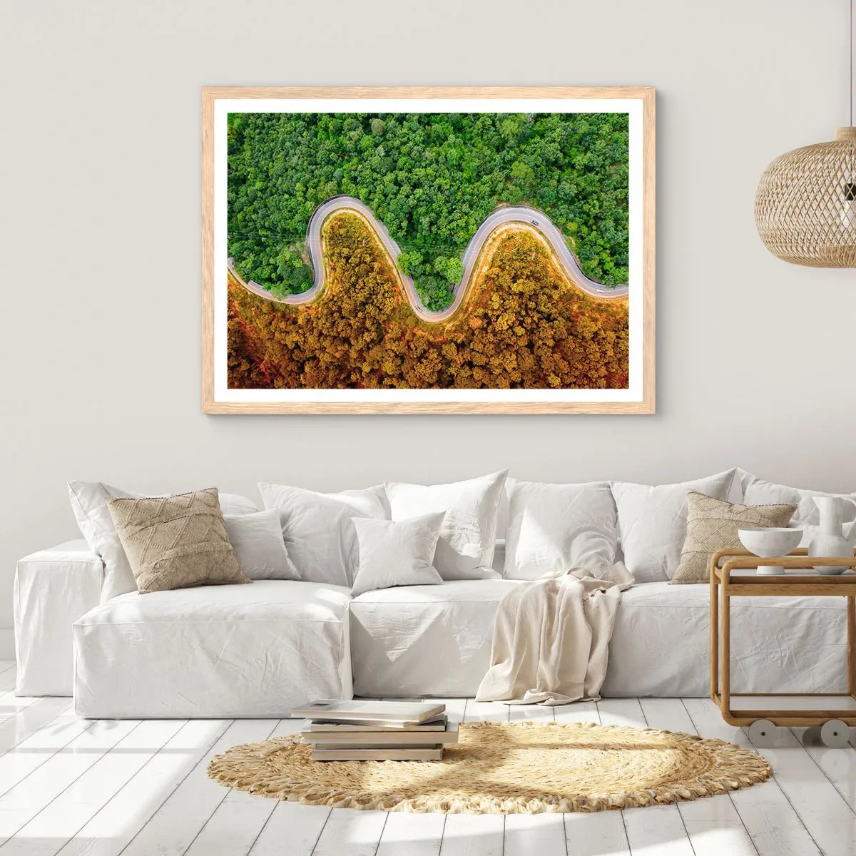 Poster in einem Rahmen aus heller Eiche - Grenzen und Durchbrüche - 70x50 cm