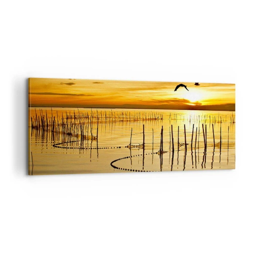 Bild auf Leinwand - Leinwandbild - In der Fischerei - 100x40 cm