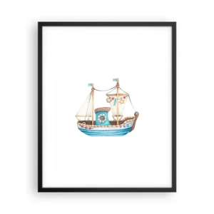 Poster in einem schwarzem Rahmen - Ahoi, Abenteuer! - 40x50 cm
