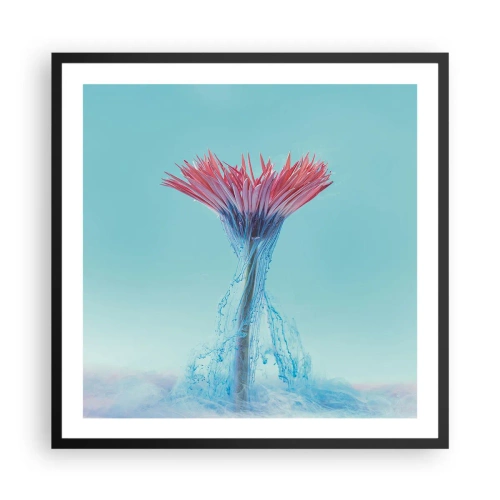 Poster in einem schwarzem Rahmen - In einer belebenden Umarmung - 60x60 cm