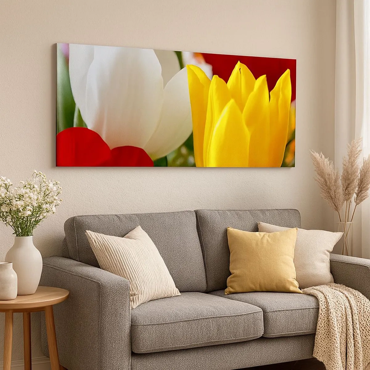Bild auf Leinwand - Leinwandbild - Tulpenfieber - 100x40 cm
