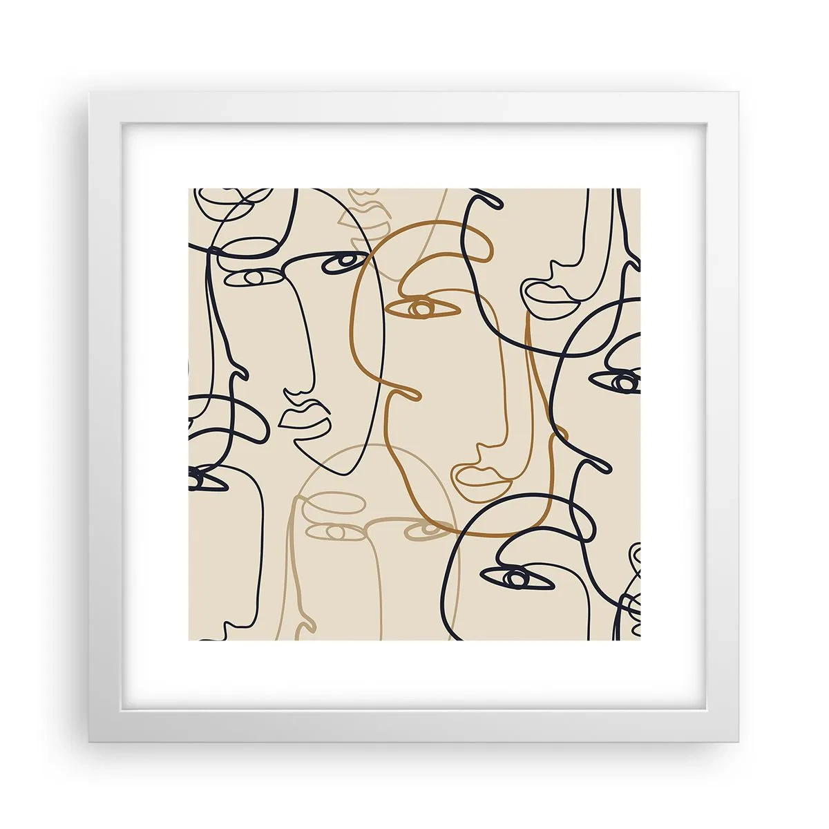 Poster in einem weißen Rahmen - Das Porträt wird multipliziert - 30x30 cm