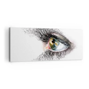 Bild auf Leinwand - Leinwandbild - Schau direkt in die Seele - 100x40 cm