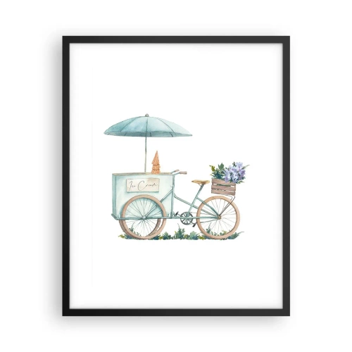 Poster in einem schwarzem Rahmen - Süße Erinnerung an den Sommer - 40x50 cm