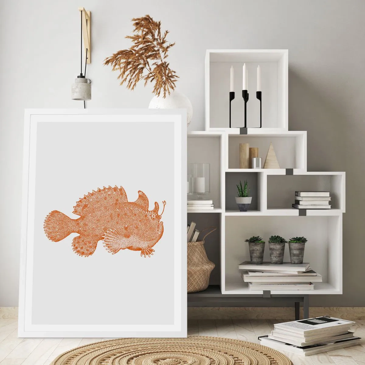 Poster in einem weißen Rahmen - Es ist also doch ein Fisch - 50x70 cm