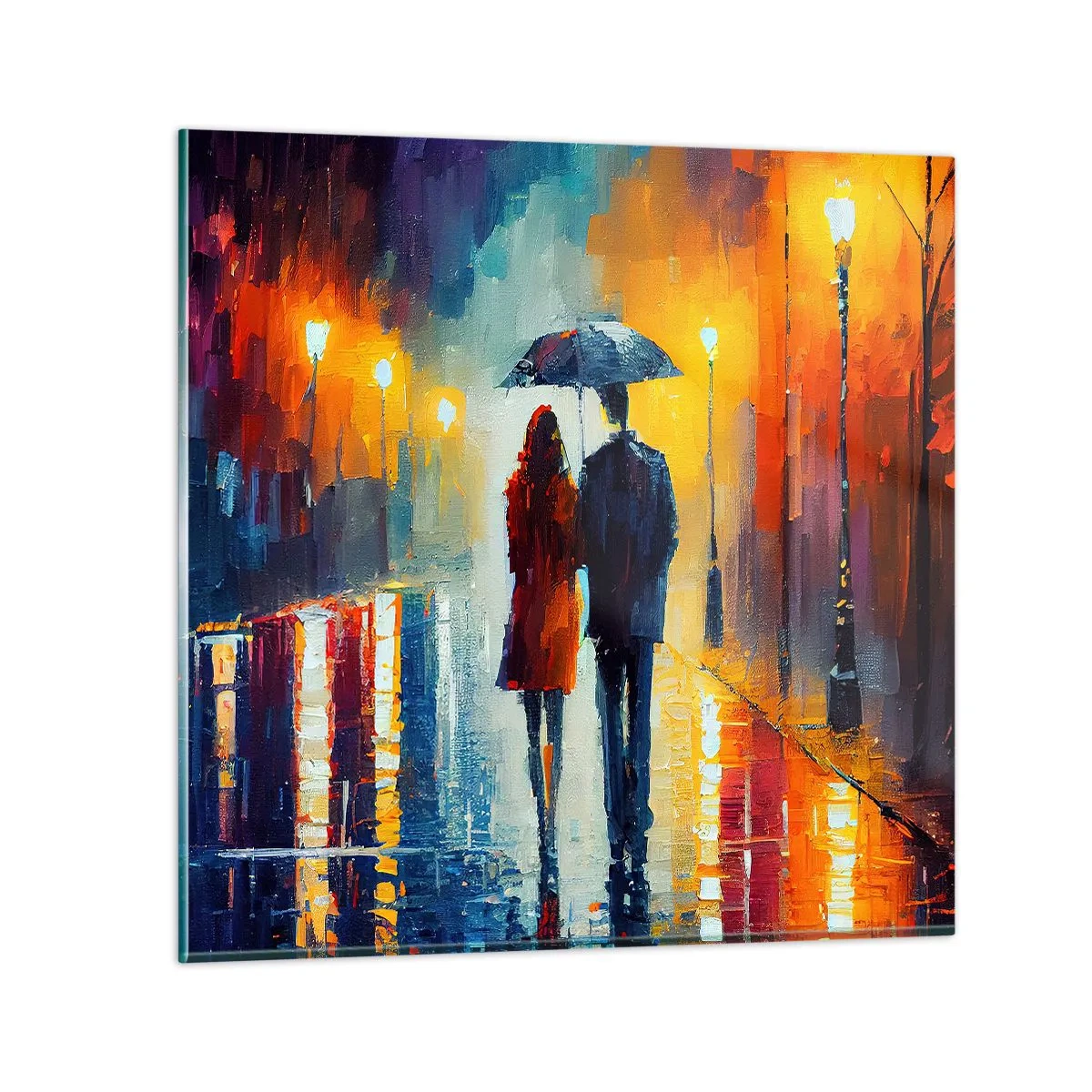 Glasbild - Bild auf glas - Gemeinsam – eine bunte Nacht - 40x40 cm