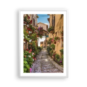 Poster in einem weißen Rahmen - Italienische Gasse - 50x70 cm