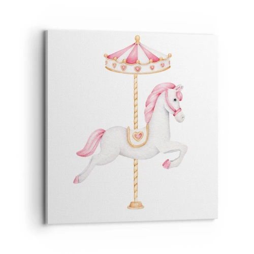 Bild auf Leinwand - Leinwandbild - Er legte los - 70x70 cm