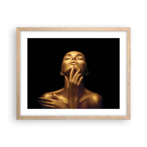Poster in einem Rahmen aus heller Eiche - Wie goldene Seide - 50x40 cm