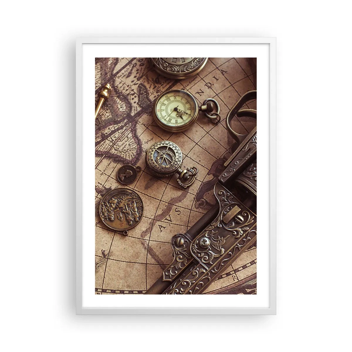 Poster in einem weißen Rahmen - Das Abenteuer ruft - 50x70 cm