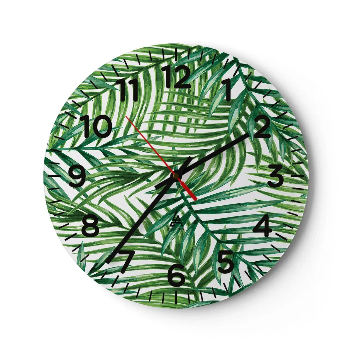 Wanduhr - Glasuhr - Unter dem grünen Baldachin - 40x40 cm
