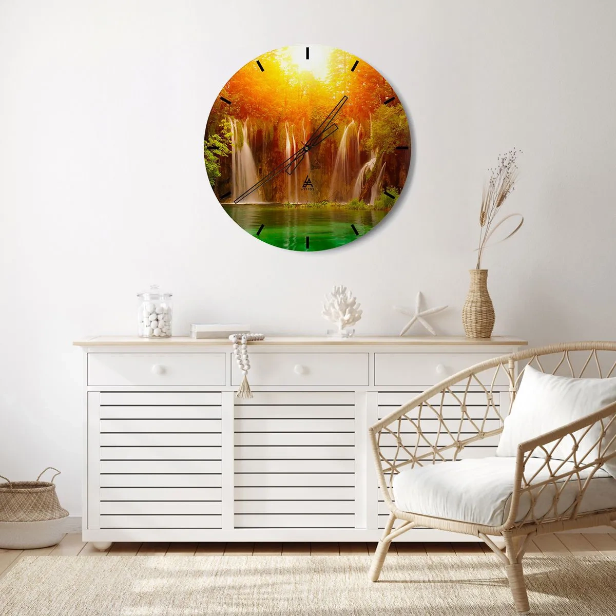 Wanduhr - Glasuhr - In der Sonne und im Schatten - 40x40 cm