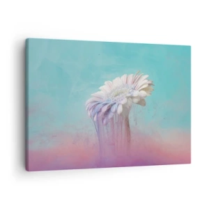 Bild auf Leinwand - Leinwandbild - Pastellfarbene Gerbera mit Unschärfeeffekt - 70x50cm - Blumenunterwelt - Moderne Wanddekoration für Wohnzimmer und Schlafzimmer ARTTOR