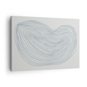 Bild auf Leinwand - Leinwandbild - Abstraktes Wellenmotiv in zartem Blau - 70x50cm - Das Lächeln der Wassertropfen - Moderne Wanddekoration für Wohnzimmer und Schlafzimmer ARTTOR