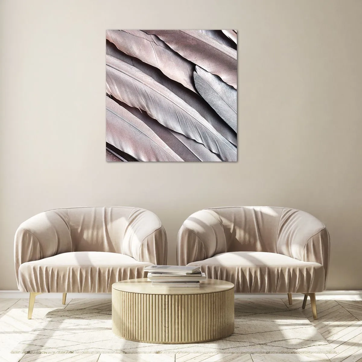 Glasbild - Bild auf glas - In rosa Silber - 30x30 cm
