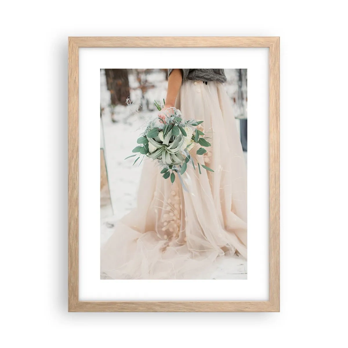 Poster in einem Rahmen aus heller Eiche - Und sie lebten glücklich bis ans Ende - 30x40 cm