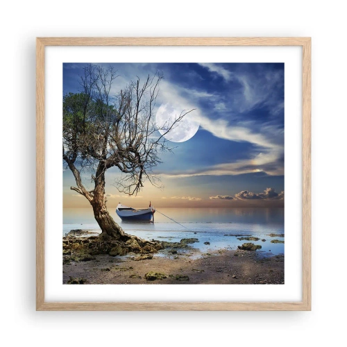 Poster in einem Rahmen aus heller Eiche - Ist das das Ende oder der Anfang? - 50x50 cm