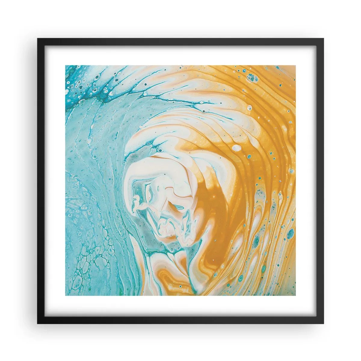 Poster in einem schwarzem Rahmen - Pastellwirbel - 50x50 cm